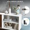 Sideboard Cabinet with Open Shelves Doors and Sturdy Metal Legs Walnut White